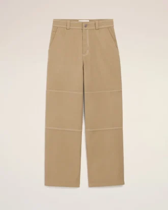 Beige arbeidsbukser i bomull