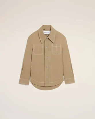 Beige bomullsjakke med knapper