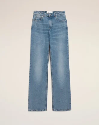Blå bomullsjeans i stor passform