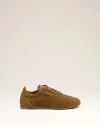 Brune, myke sneakers i okseskinn