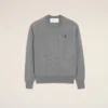 Grå Ami de Coeur Sweater i ull med rund hals