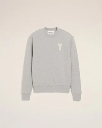 Grå Ami de Coeur-Sweatshirt i bomullstrikk