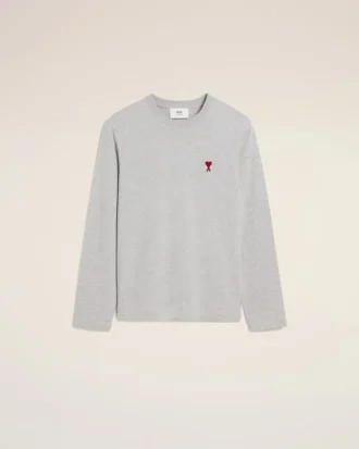 Grå Ami de Coeur T-Shirt med lange ermer i bomull