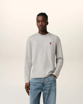 Grå Ami de Coeur T-Shirt med lange ermer i bomull