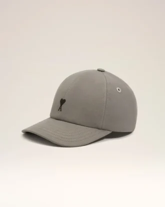 Grå bomulls-Ami de Coeur-broderi-cap