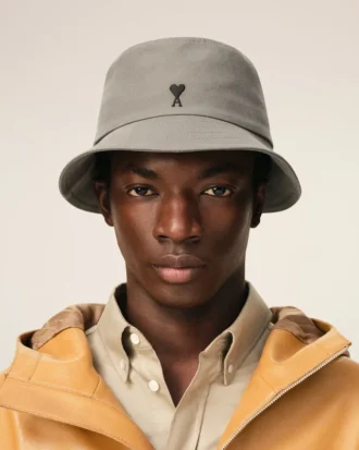 Grå bomulls Ami de Coeur bøttehatt