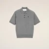 Grå kortærmet Ami de Coeur Polo i ull