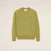 Grønn Ami de Coeur Sweater i ull med rund hals