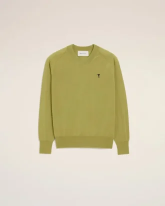 Grønn Ami de Coeur Sweater i ull med rund hals
