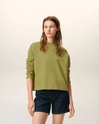 Grønn bomulls-cropped-Sweatshirt fra Ami de Coeur