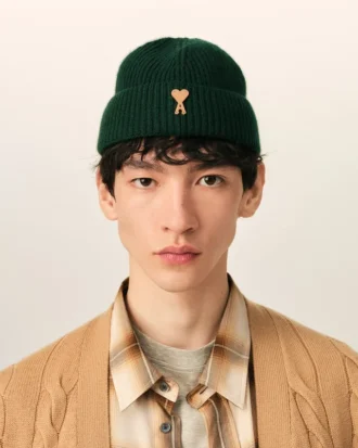 Grønn ull Ami de Coeur Beanie