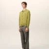 Grønn ullcardigan med skjortekrage fra Ami de Coeur Cardigan