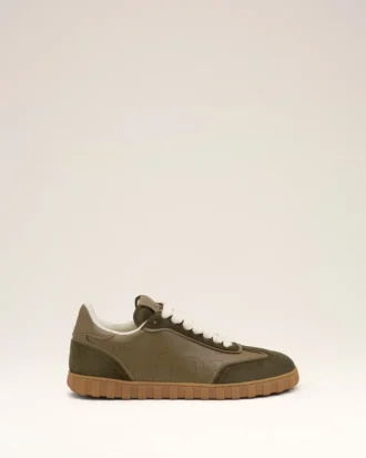 Grønne sneakers i okseskinn