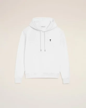 Hvit Ami de Coeur Hoodie i bomull