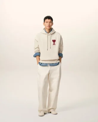 Hvit Ami de Coeur Hoodie i bomull