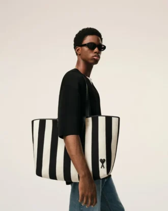 Hvit Ami de Coeur-shoppingbag i bomull