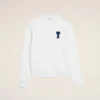 Hvit Ami de Coeur-Sweatshirt i bomullstrikk