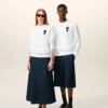 Hvit Ami de Coeur-Sweatshirt i bomullstrikk