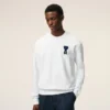 Hvit Ami de Coeur-Sweatshirt i bomullstrikk