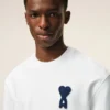 Hvit Ami de Coeur-Sweatshirt i bomullstrikk