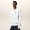 Hvit Ami de Coeur-Sweatshirt i bomullstrikk