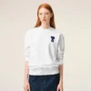 Hvit Ami de Coeur-Sweatshirt i bomullstrikk