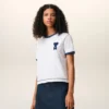 Hvit Ami de Coeur T-Shirt med strikket lapp