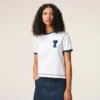Hvit Ami de Coeur T-Shirt med strikket lapp