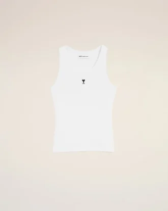 Hvit bomull Ami de Coeur tank-top