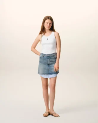 Hvit bomull Ami de Coeur tank-top
