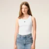 Hvit bomull Ami de Coeur tank-top