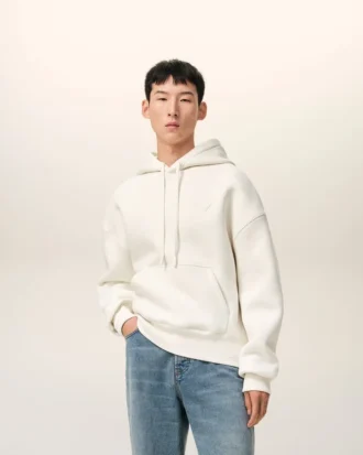 Hvit bomulls Ami de Coeur Hoodie