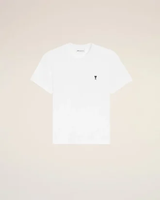 Hvit bomulls-Ami de Coeur T-Shirt