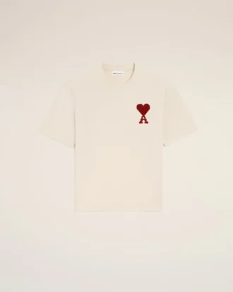 Hvit bomulls-Ami de Coeur T-Shirt