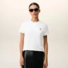 Hvit bomulls-Ami de Coeur T-Shirt med kort erme