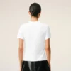 Hvit bomulls-Ami de Coeur T-Shirt med kort erme