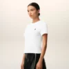 Hvit bomulls-Ami de Coeur T-Shirt med kort erme