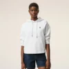 Hvit bomulls-cropped-hettegenser fra Ami de Coeur