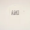 Hvit bomulls-T-skjorte med Ami Paris-trykk