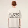 Hvit bomulls-T-skjorte med Ami Paris-trykk