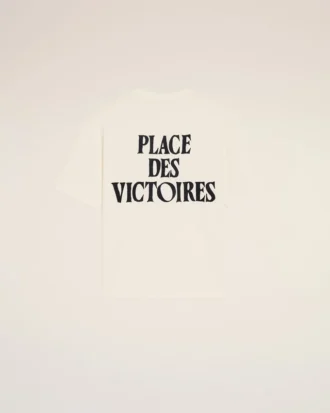 Hvit bomulls-T-skjorte med Place des Victoires-trykk