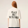 Hvit bomulls-T-skjorte med Place des Victoires-trykk