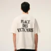 Hvit bomulls-T-skjorte med Place des Victoires-trykk