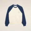 Hvit og blå Ami de Coeur-Sweatshirt i bomullstrikk