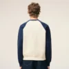 Hvit og blå Ami de Coeur-Sweatshirt i bomullstrikk