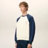 Hvit og blå Ami de Coeur-Sweatshirt i bomullstrikk