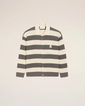 Hvit og brun Ami de Coeur Cardigan i bomull