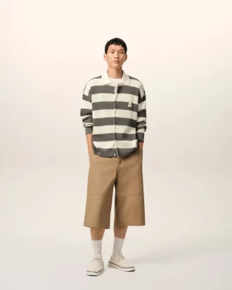 Hvit og brun Ami de Coeur Cardigan i bomull