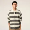 Hvit og brun Ami de Coeur Cardigan i bomull