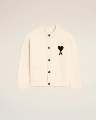 Hvit ull-Ami de Coeur Cardigan
